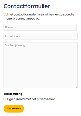 contactformulier Contactformulier